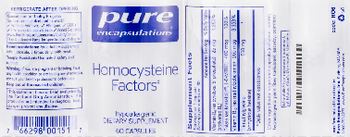Pure Encapsulations Homocysteine Factors - supplement