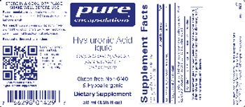 Pure Encapsulations Hyaluronic Acid Liquid - supplement