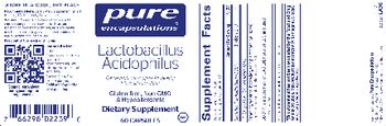 Pure Encapsulations Lactobacillus Acidophilus - supplement
