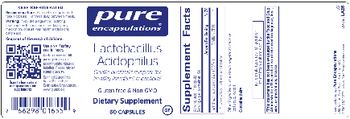 Pure Encapsulations Lactobacillus Acidophilus - supplement