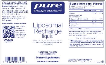 Pure Encapsulations Liposomal Recharge Liquid - supplement