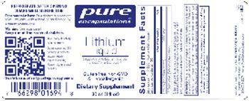 Pure Encapsulations Lithium Liquid - supplement