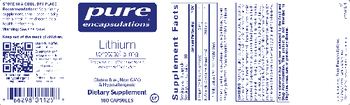 Pure Encapsulations Lithium (Orotate) 5 mg - supplement