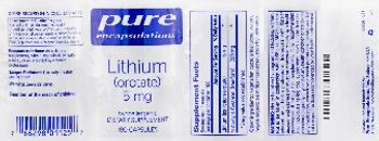 Pure Encapsulations Lithium (Orotate) 5 mg - supplement