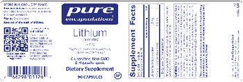 Pure Encapsulations Lithium (Orotate) 5 mg - supplement