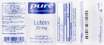 Pure Encapsulations Lutein 20 mg - supplement