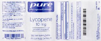 Pure Encapsulations Lycopene 10 mg - supplement