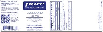 Pure Encapsulations Lycopene 20 mg - supplement