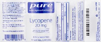 Pure Encapsulations Lycopene 20 mg - supplement