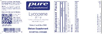 Pure Encapsulations Lycopene 20 mg - supplement