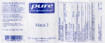 Pure Encapsulations Maca-3 - hypoallergenic supplement