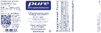 Pure Encapsulations Magnesium (Glycinate) - this statement has not been evaluated by the food and drug administration this product is not intend