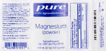 Pure Encapsulations Magnesium (Powder) - supplement