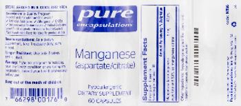 Pure Encapsulations Manganese (Aspartate/Citrate) - supplement