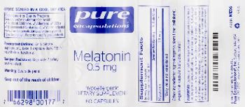 Pure Encapsulations Melatonin 0.5 mg - supplement