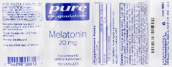 Pure Encapsulations Melatonin 20 mg - supplement