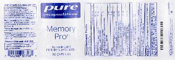 Pure Encapsulations Memory Pro - supplement