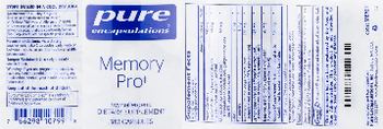 Pure Encapsulations Memory Pro - supplement