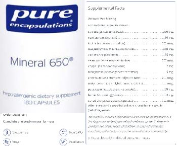 Pure Encapsulations Mineral 650 - supplement