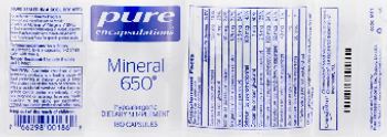 Pure Encapsulations Mineral 650 - supplement