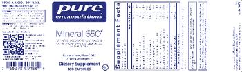 Pure Encapsulations Mineral 650 - supplement
