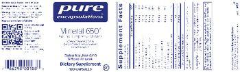Pure Encapsulations Mineral 650 (without Copper and Iron) - chelatedmineral formula comprehensive mineral support for daily wellness