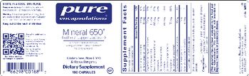 Pure Encapsulations Mineral 650 (without Copper and Iron) - supplement