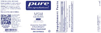 Pure Encapsulations MSM Capsules - supplement