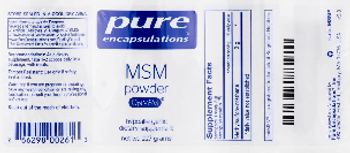 Pure Encapsulations MSM Powder - supplement