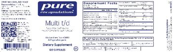 Pure Encapsulations Multi t/d - supplement