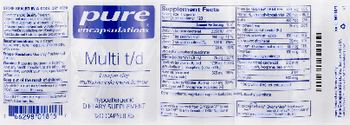 Pure Encapsulations Multi t/d - supplement