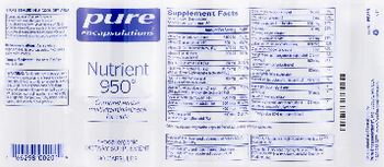 Pure Encapsulations Nutrient 950 - supplement