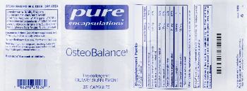 Pure Encapsulations OsteoBalance - supplement