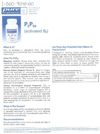 Pure Encapsulations P5P 50 - hypoallergenic supplement