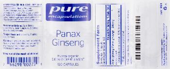 Pure Encapsulations Panax Ginseng - supplement