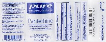 Pure Encapsulations Pantethine - supplement