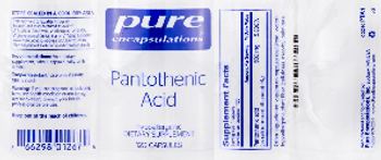 Pure Encapsulations Pantothenic Acid - supplement