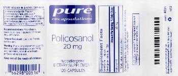 Pure Encapsulations Policosanol 20 mg - supplement