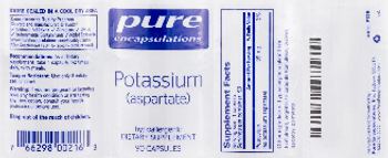 Pure Encapsulations Potassium (Aspartate) - supplement