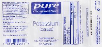 Pure Encapsulations Potassium (Citrate) - supplement