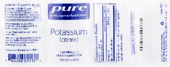 Pure Encapsulations Potassium (Citrate) - supplement