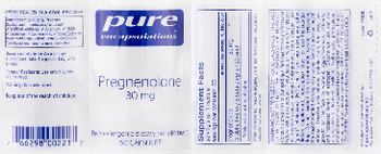 Pure Encapsulations Pregnenolone 30 mg - hypoallergenic supplement