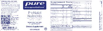 Pure Encapsulations PreNatal Nutrients - supplement