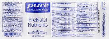 Pure Encapsulations PreNatal Nutrients - supplement