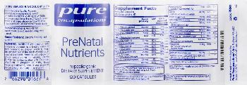 Pure Encapsulations PreNatal Nutrients - supplement