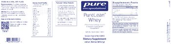 Pure Encapsulations PureLean Whey Natural Vanilla Bean Flavor - supplement