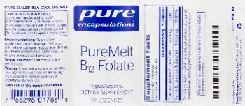 Pure Encapsulations PureMelt B12 Folate - supplement