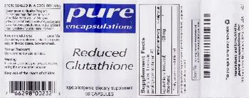 Pure Encapsulations Reduced Glutathione - hypoallergenic supplement