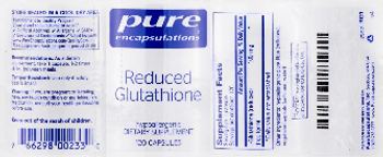 Pure Encapsulations Reduced Glutathione - supplement