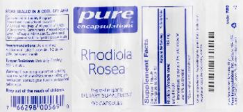 Pure Encapsulations Rhodiola Rosea - supplement